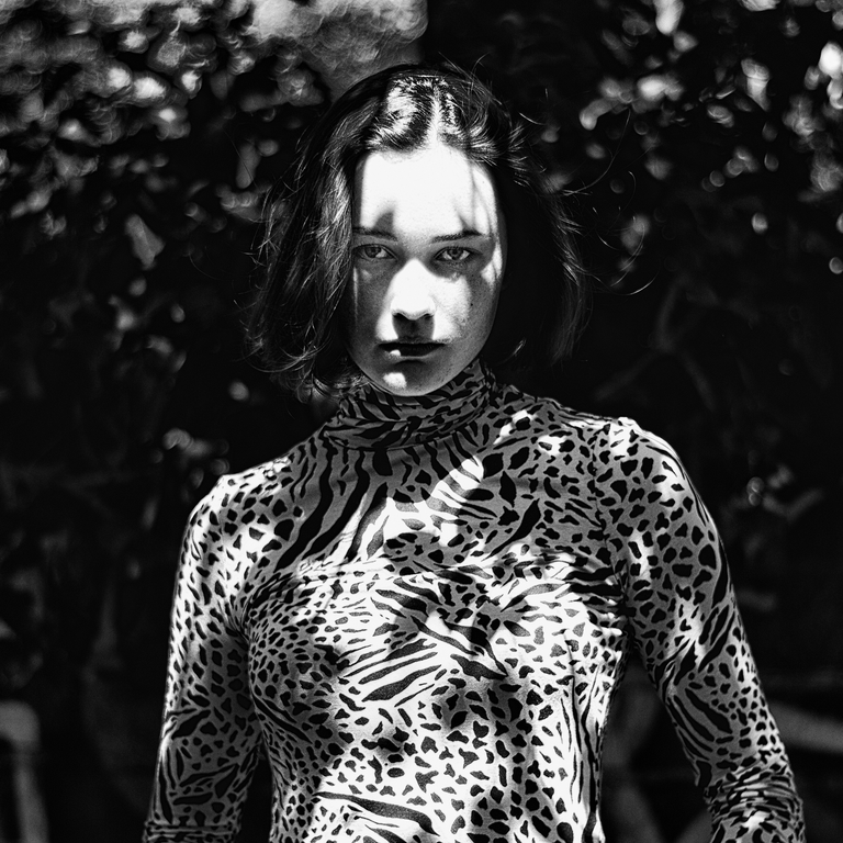 Black and white portrait of Lilo.